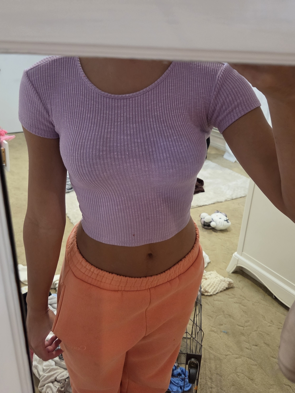 Women's Ribbed Crop Top in Purple Like New